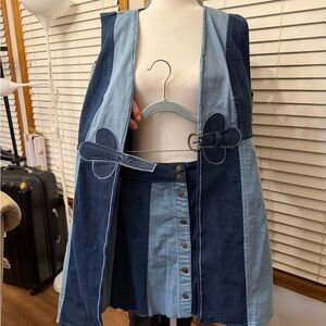 The Hippie Shake Groovy Denim Vest & Skirt Set